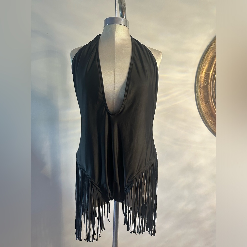 SHEIN 3XL black fringe bodysuit sleeveless